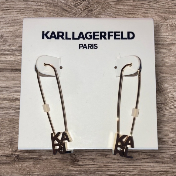 Karl Lagerfeld Gold Earrings - Picture 2 of 2